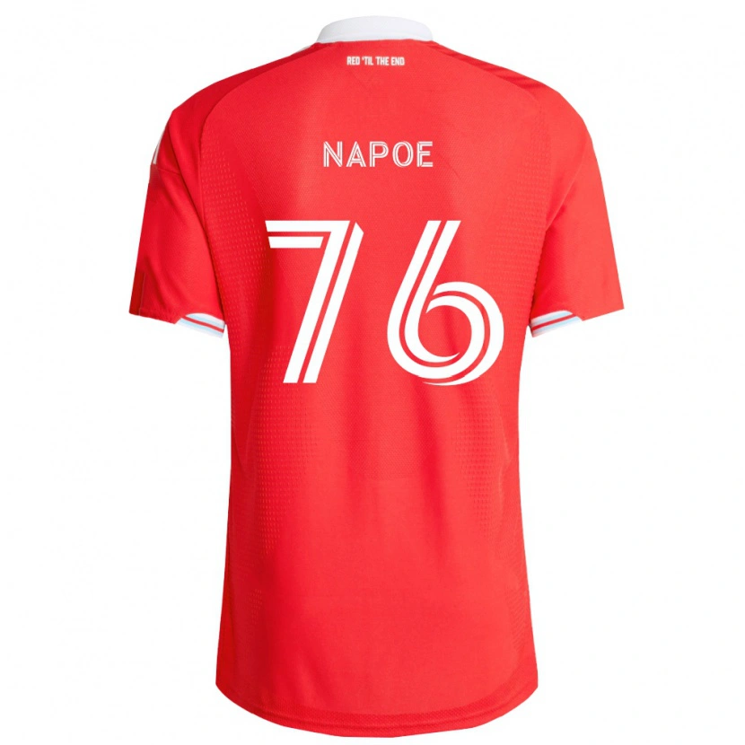 Danxen Enfant Maillot Milan Napoe #76 Rouge Bleu Foncé Blanc Tenues Domicile 2026/27 T-Shirt
