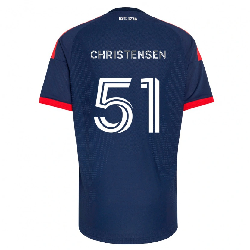 Danxen Enfant Maillot Kevin Christensen #51 Bleu Royal Rouge Blanc Tenues Domicile 2026/27 T-Shirt