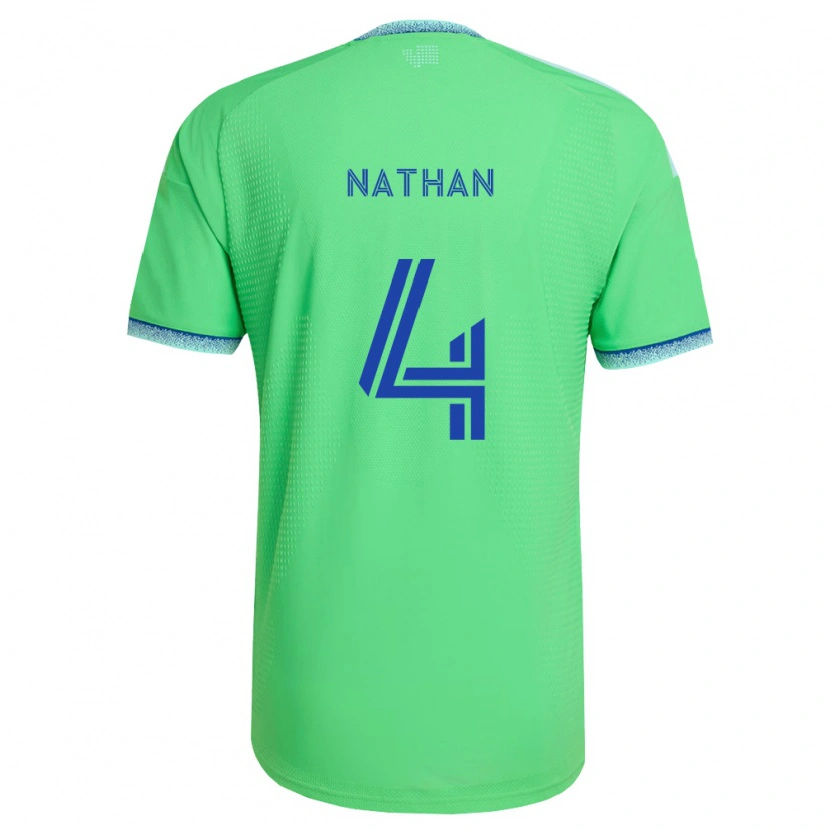 Danxen Enfant Maillot Nathan #4 Vert Bleu Clair Tenues Domicile 2026/27 T-Shirt