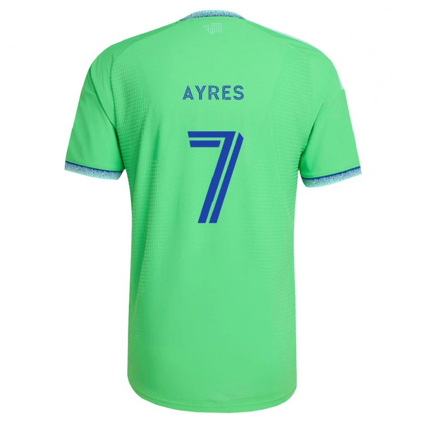 Danxen Enfant Maillot Melina Ayres #7 Vert Bleu Clair Tenues Domicile 2026/27 T-Shirt
