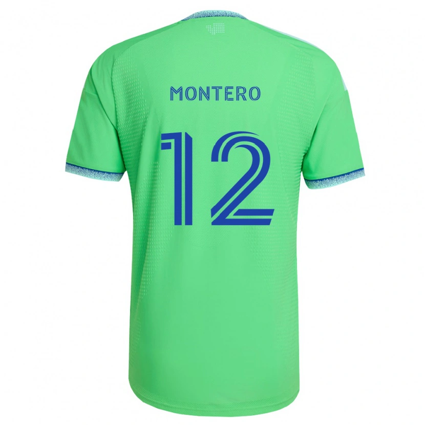 Danxen Enfant Maillot Fredy Montero #12 Vert Bleu Clair Tenues Domicile 2026/27 T-Shirt