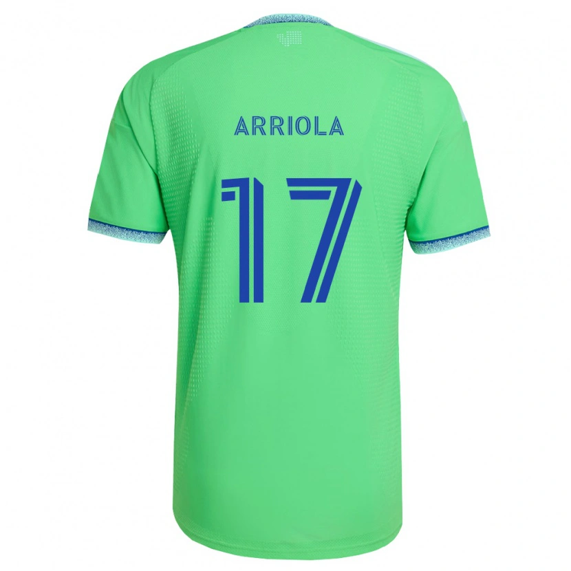 Danxen Enfant Maillot Paul Arriola #17 Vert Bleu Clair Tenues Domicile 2026/27 T-Shirt