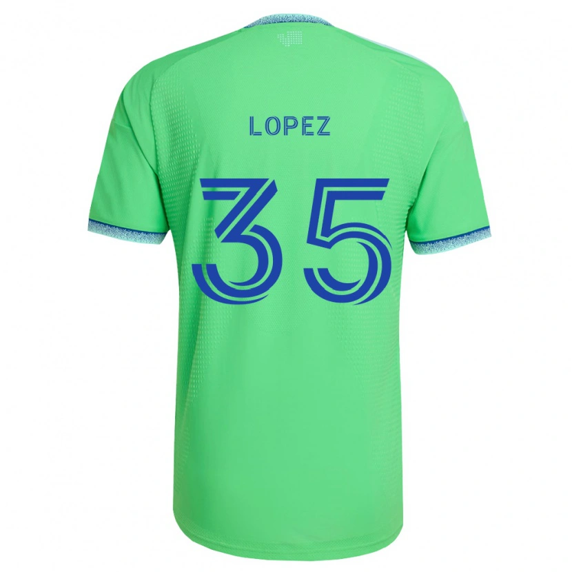 Danxen Enfant Maillot Antino Lopez #35 Vert Bleu Clair Tenues Domicile 2026/27 T-Shirt