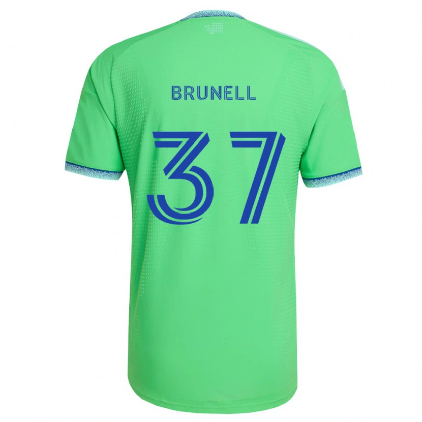 Danxen Enfant Maillot Snyder Brunell #37 Vert Bleu Clair Tenues Domicile 2026/27 T-Shirt