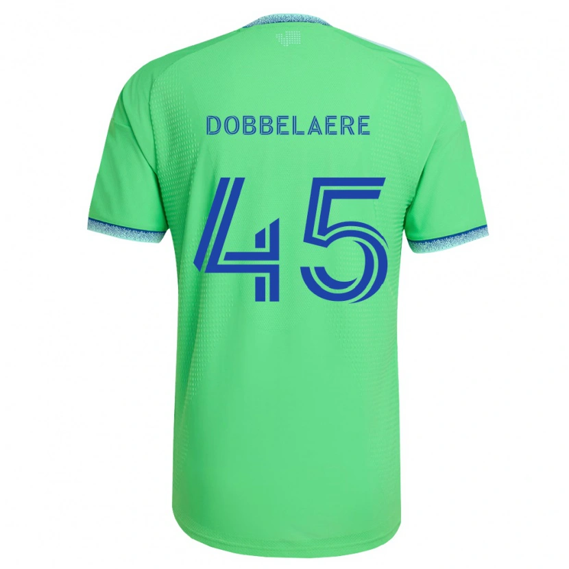 Danxen Enfant Maillot Ethan Dobbelaere #45 Vert Bleu Clair Tenues Domicile 2026/27 T-Shirt