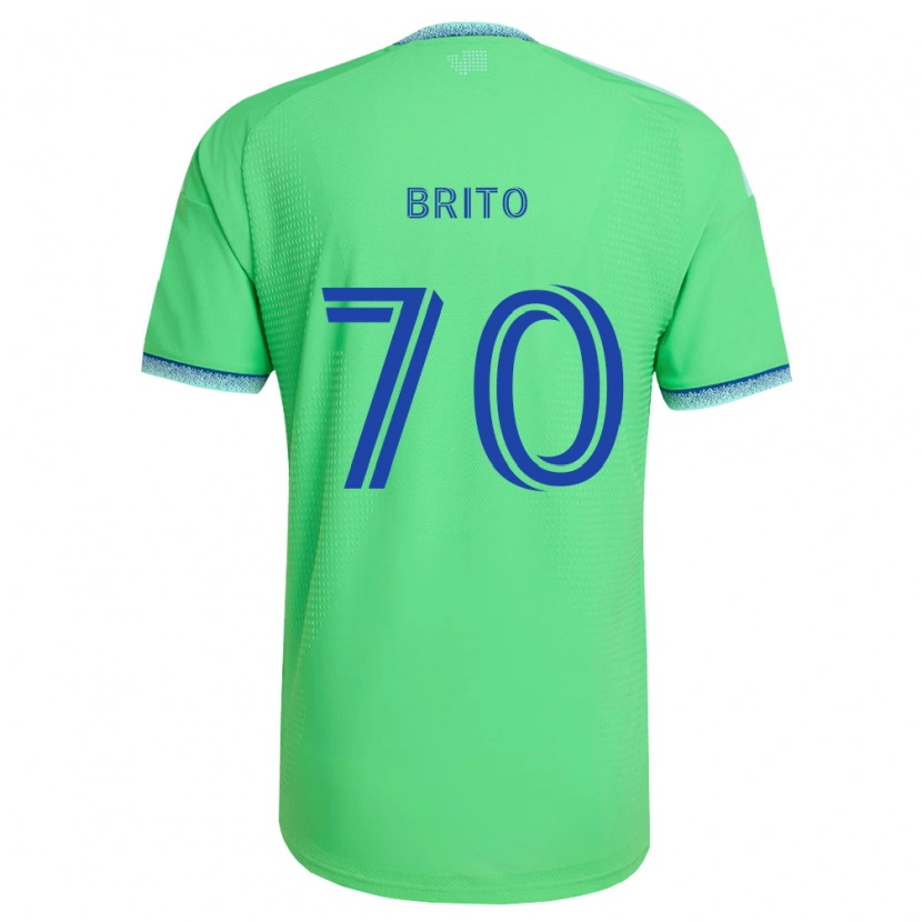Danxen Enfant Maillot Kelvin-Luis Brito #70 Vert Bleu Clair Tenues Domicile 2026/27 T-Shirt