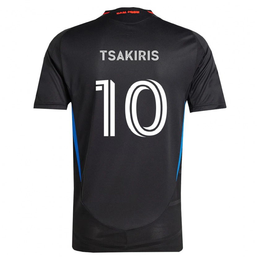 Danxen Enfant Maillot Niko Tsakiris #10 Bleu Blanc Noir Tenues Domicile 2026/27 T-Shirt