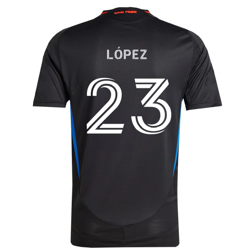 Danxen Enfant Maillot Hernán López #23 Bleu Blanc Noir Tenues Domicile 2026/27 T-Shirt