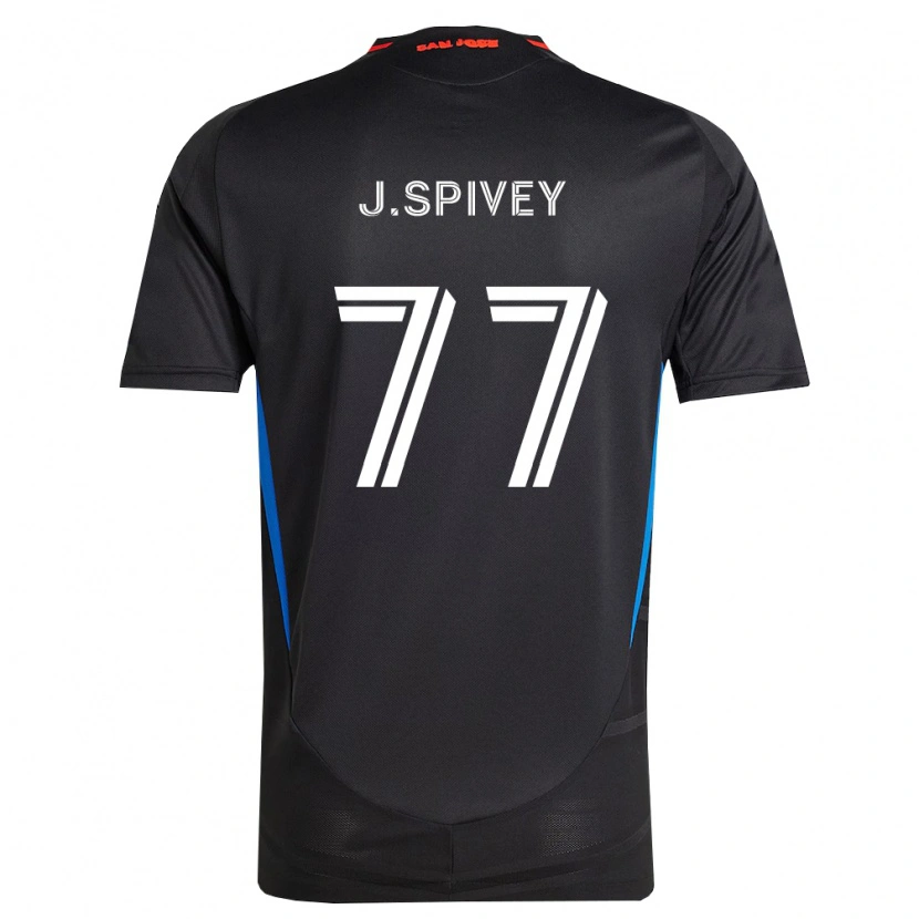 Danxen Enfant Maillot Jermaine Spivey #77 Bleu Blanc Noir Tenues Domicile 2026/27 T-Shirt