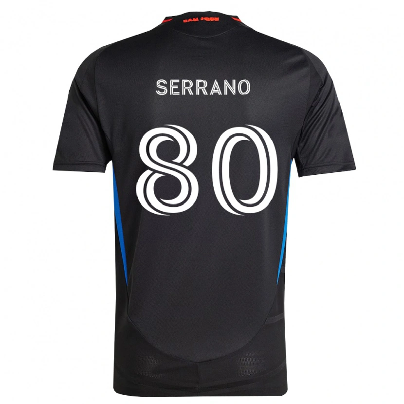 Danxen Enfant Maillot David Serrano #80 Bleu Blanc Noir Tenues Domicile 2026/27 T-Shirt