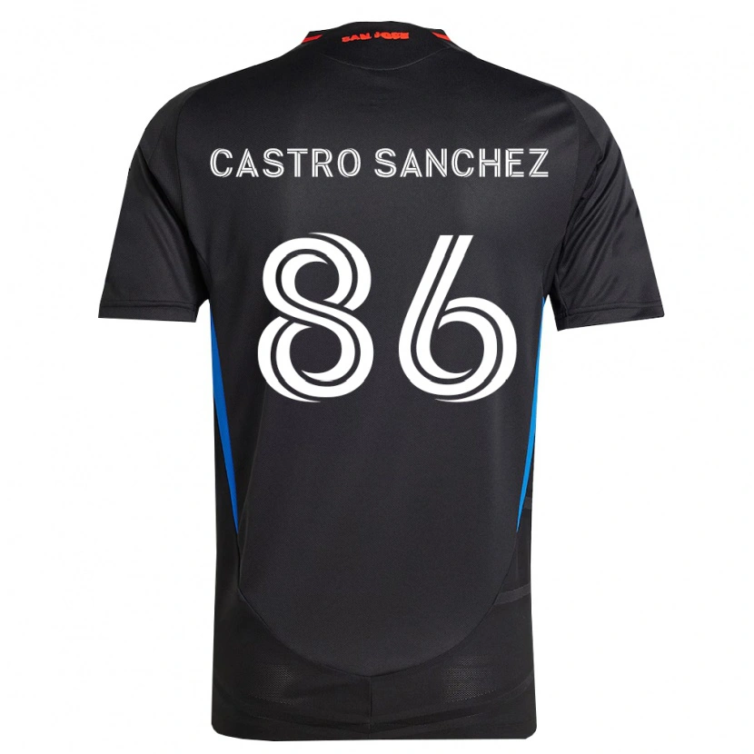 Danxen Enfant Maillot Andy Castro Sanchez #86 Bleu Blanc Noir Tenues Domicile 2026/27 T-Shirt