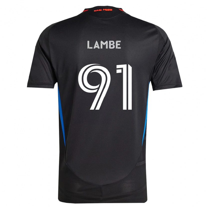 Danxen Enfant Maillot Connor Lambe #91 Bleu Blanc Noir Tenues Domicile 2026/27 T-Shirt