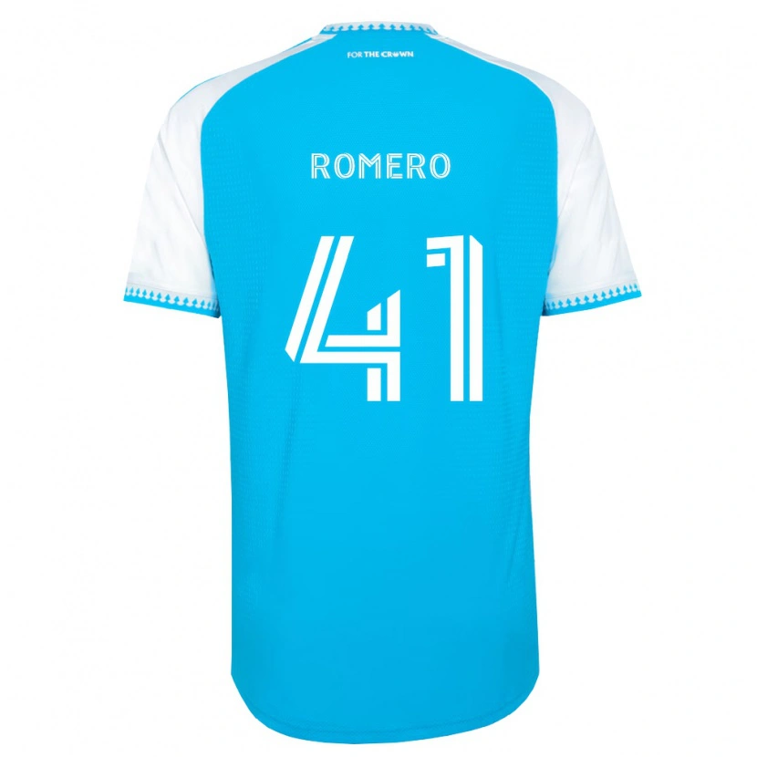 Danxen Enfant Maillot Brian Romero #41 Bleu Ciel Blanc Noir Tenues Domicile 2026/27 T-Shirt