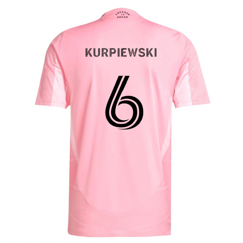 Danxen Enfant Maillot Ethan Kurpiewski #6 Rose Noir Tenues Domicile 2026/27 T-Shirt
