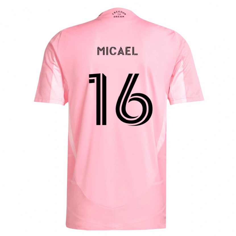 Danxen Enfant Maillot Micael Dos Santos Silva #16 Rose Noir Tenues Domicile 2026/27 T-Shirt