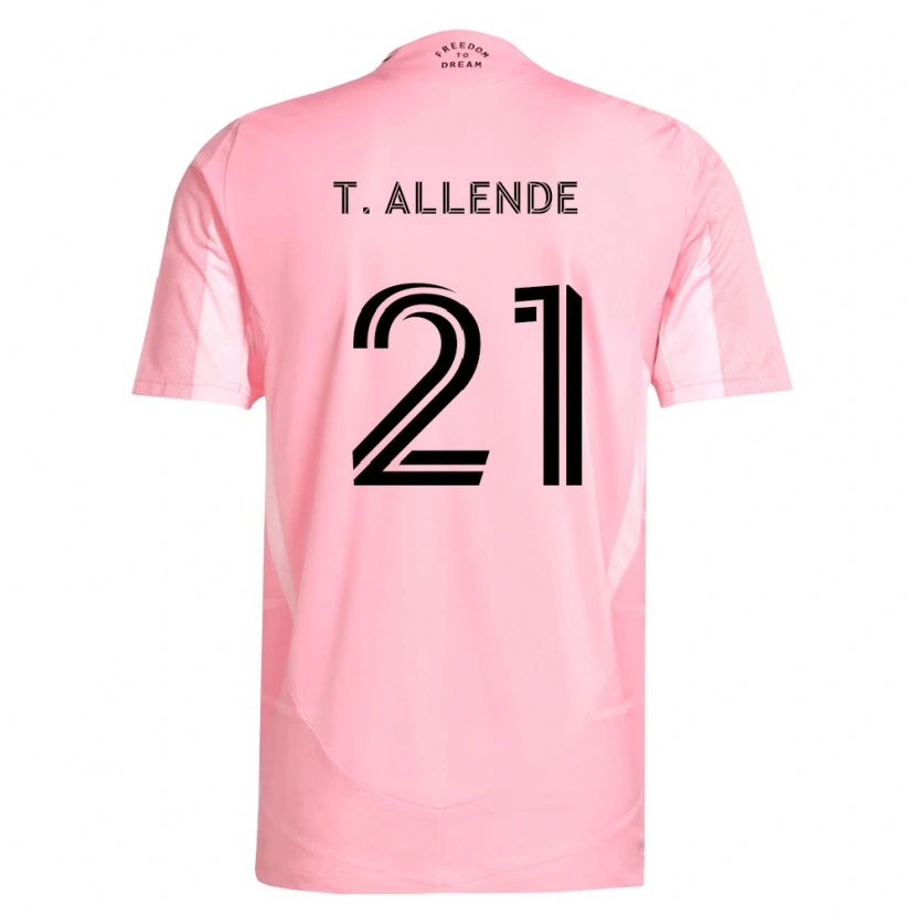 Danxen Enfant Maillot Tadeo Allende #21 Rose Noir Tenues Domicile 2026/27 T-Shirt
