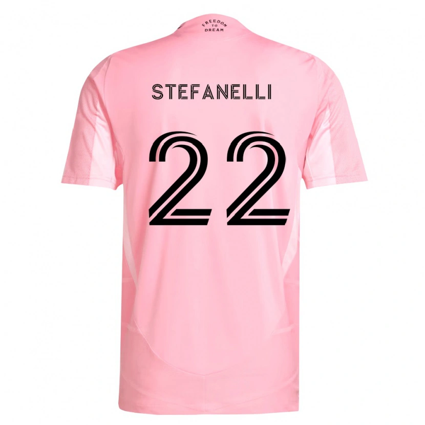 Danxen Enfant Maillot Nicolás Stefanelli #22 Rose Noir Tenues Domicile 2026/27 T-Shirt