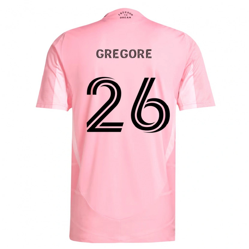 Danxen Enfant Maillot Gregore #26 Rose Noir Tenues Domicile 2026/27 T-Shirt