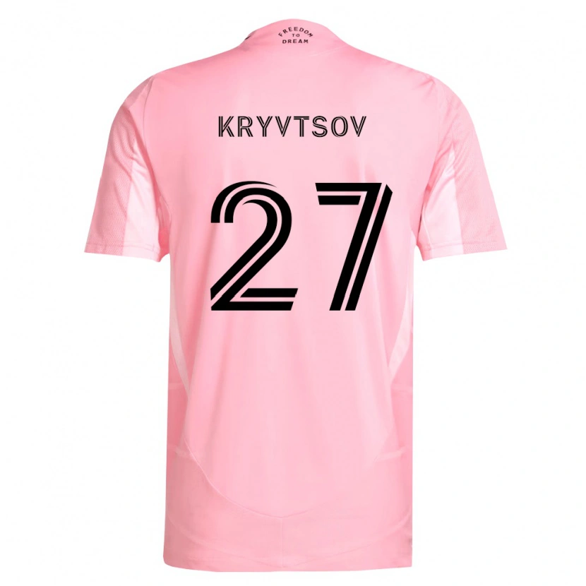 Danxen Enfant Maillot Sergiy Kryvtsov #27 Rose Noir Tenues Domicile 2026/27 T-Shirt