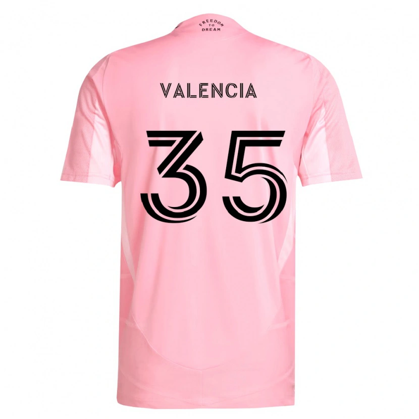 Danxen Enfant Maillot Felipe Valencia #35 Rose Noir Tenues Domicile 2026/27 T-Shirt