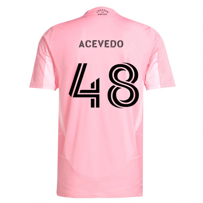 Danxen Enfant Maillot Matías Acevedo #48 Rose Noir Tenues Domicile 2026/27 T-Shirt