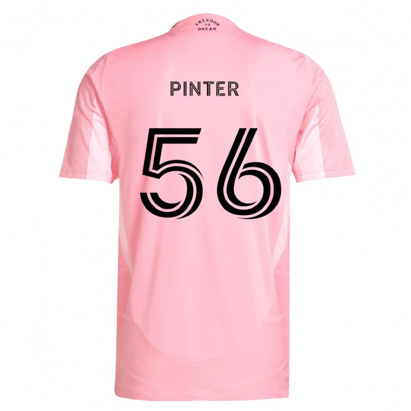 Danxen Enfant Maillot Dániel Pintér #56 Rose Noir Tenues Domicile 2026/27 T-Shirt