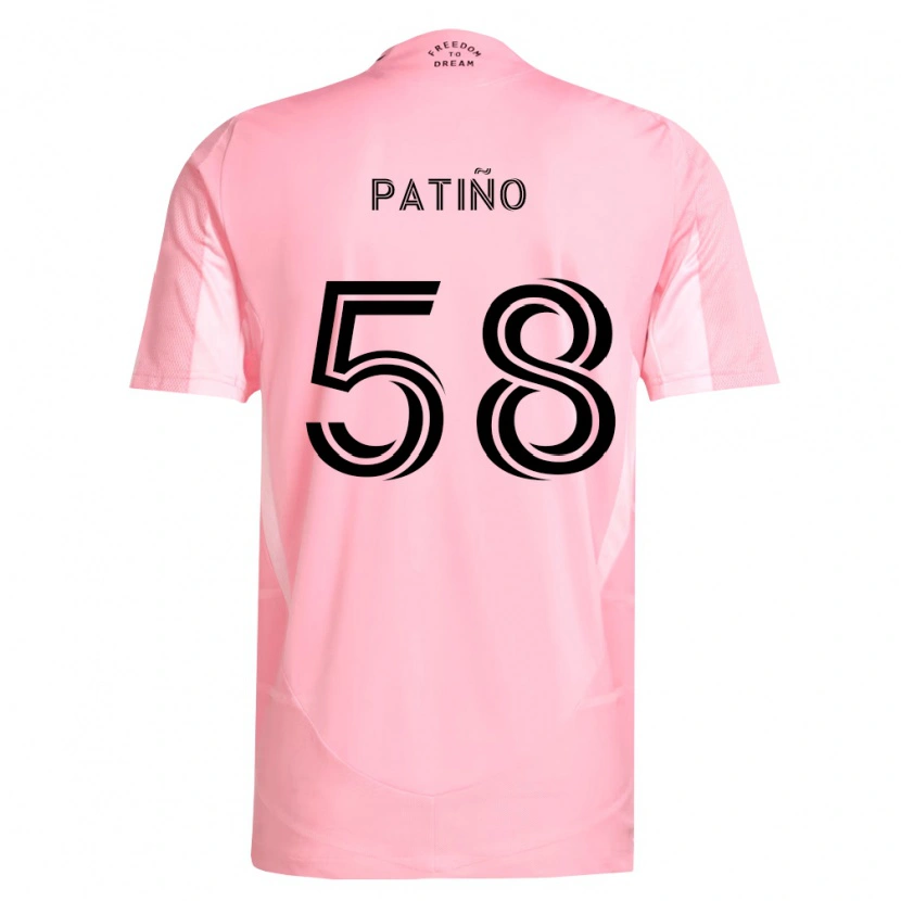 Danxen Enfant Maillot Angel Patiño #58 Rose Noir Tenues Domicile 2026/27 T-Shirt