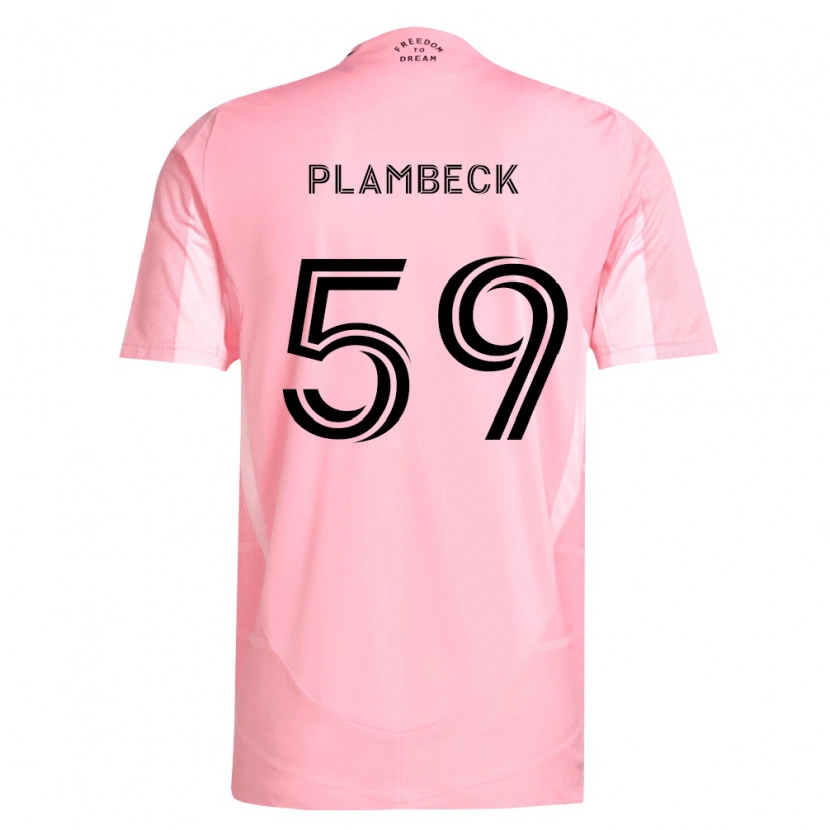 Danxen Enfant Maillot Preston Plambeck #59 Rose Noir Tenues Domicile 2026/27 T-Shirt
