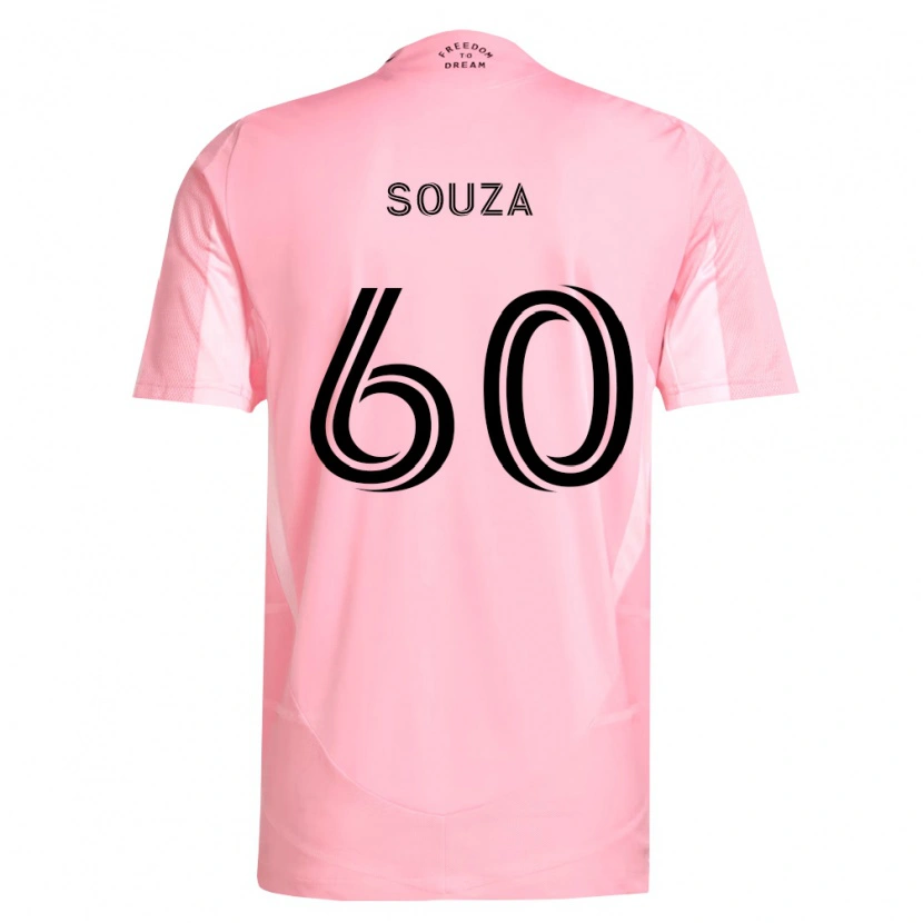 Danxen Enfant Maillot Brandon Souza #60 Rose Noir Tenues Domicile 2026/27 T-Shirt