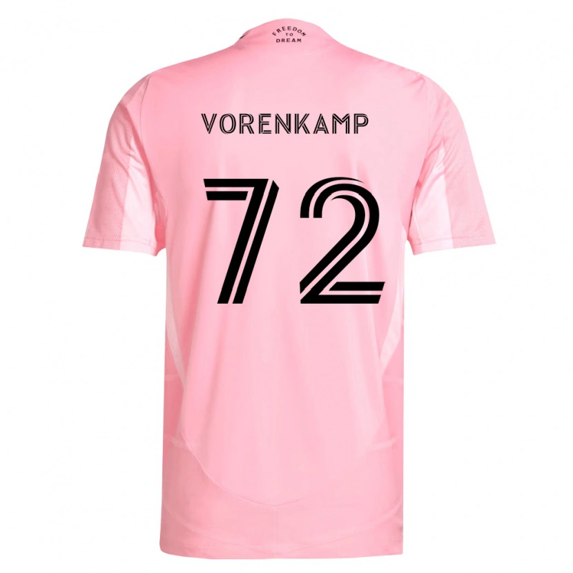 Danxen Enfant Maillot Theo Vorenkamp #72 Rose Noir Tenues Domicile 2026/27 T-Shirt