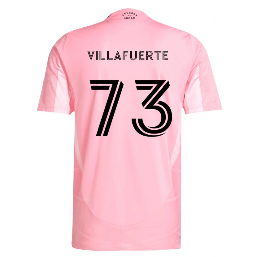 Danxen Enfant Maillot Kendry Villafuerte #73 Rose Noir Tenues Domicile 2026/27 T-Shirt