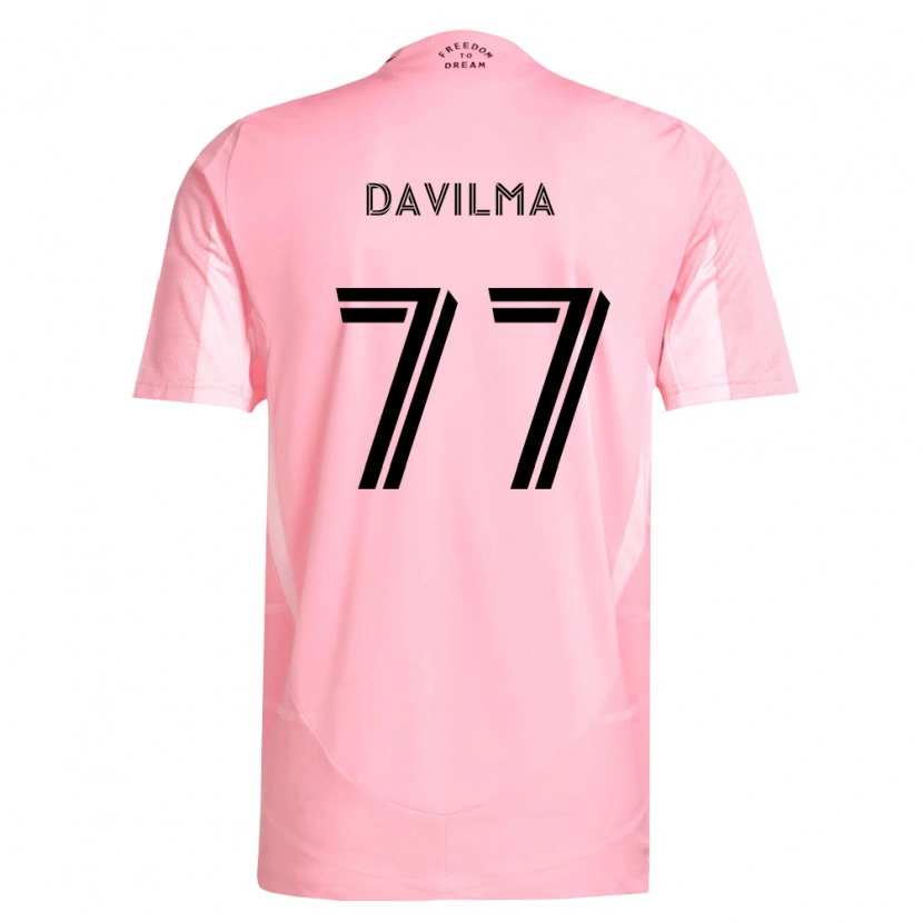 Danxen Enfant Maillot Kensly Davilma #77 Rose Noir Tenues Domicile 2026/27 T-Shirt