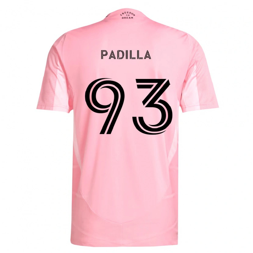 Danxen Enfant Maillot Leandro Padilla #93 Rose Noir Tenues Domicile 2026/27 T-Shirt