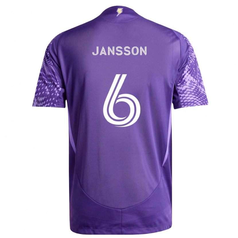 Danxen Enfant Maillot Robin Jansson #6 Violet Blanc Tenues Domicile 2026/27 T-Shirt