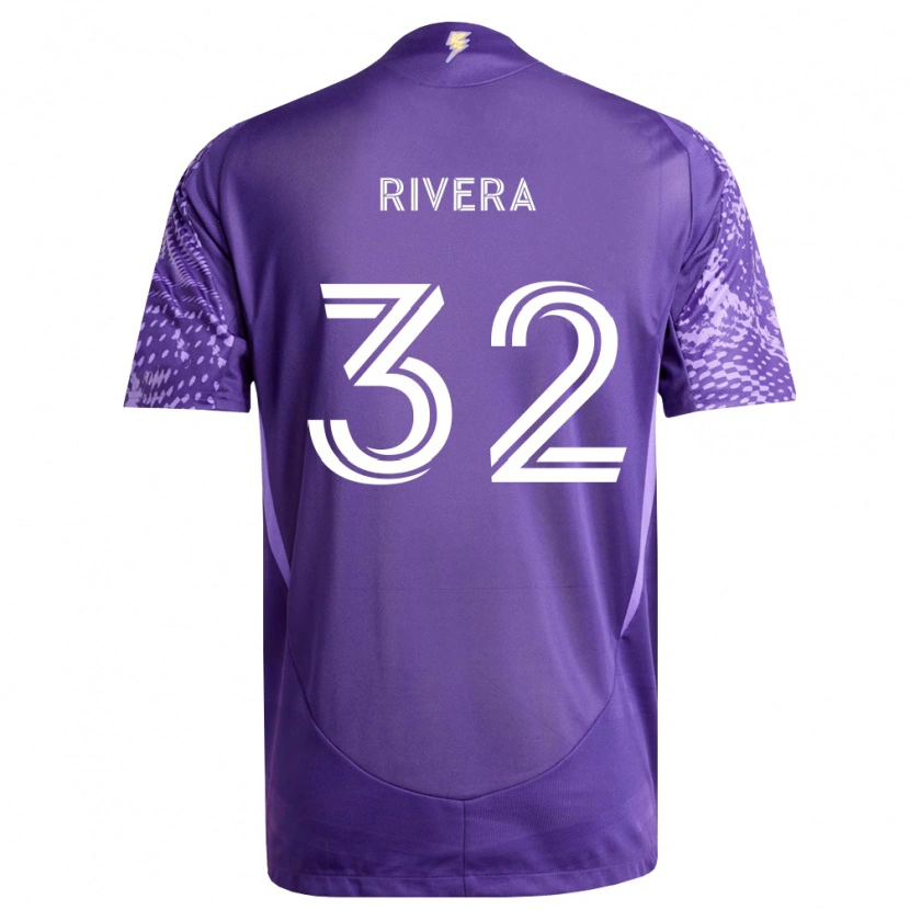 Danxen Enfant Maillot Wilfredo Rivera #32 Violet Blanc Tenues Domicile 2026/27 T-Shirt
