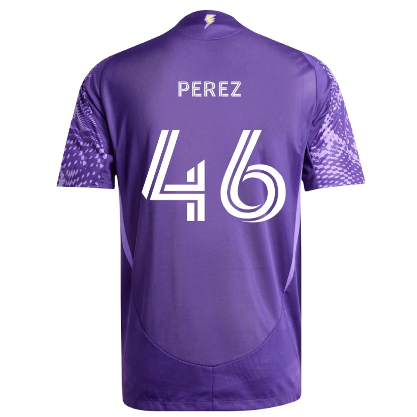 Danxen Enfant Maillot Franco Pérez #46 Violet Blanc Tenues Domicile 2026/27 T-Shirt