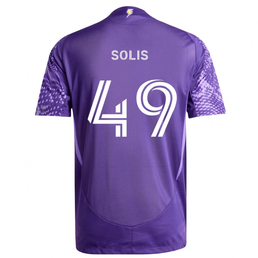 Danxen Enfant Maillot Jhon Solís #49 Violet Blanc Tenues Domicile 2026/27 T-Shirt