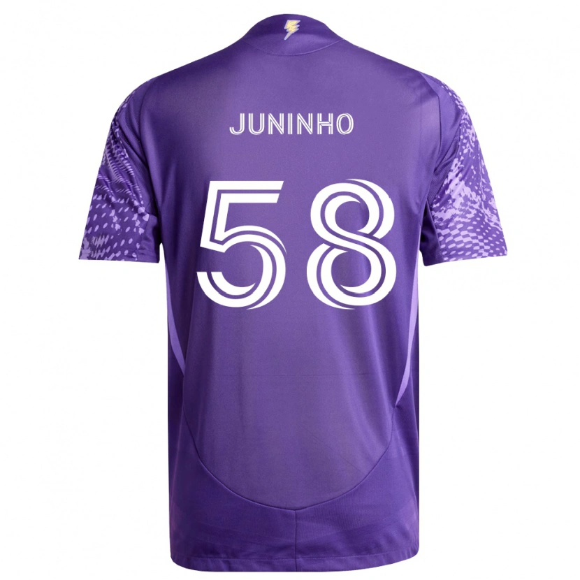 Danxen Enfant Maillot Juninho #58 Violet Blanc Tenues Domicile 2026/27 T-Shirt