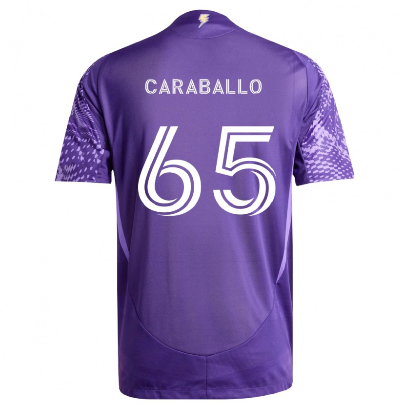 Danxen Enfant Maillot Gustavo Caraballo #65 Violet Blanc Tenues Domicile 2026/27 T-Shirt