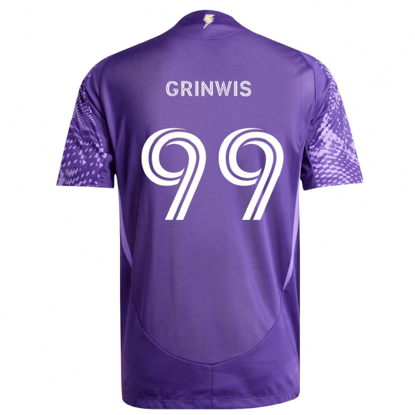 Danxen Enfant Maillot Adam Grinwis #99 Violet Blanc Tenues Domicile 2026/27 T-Shirt