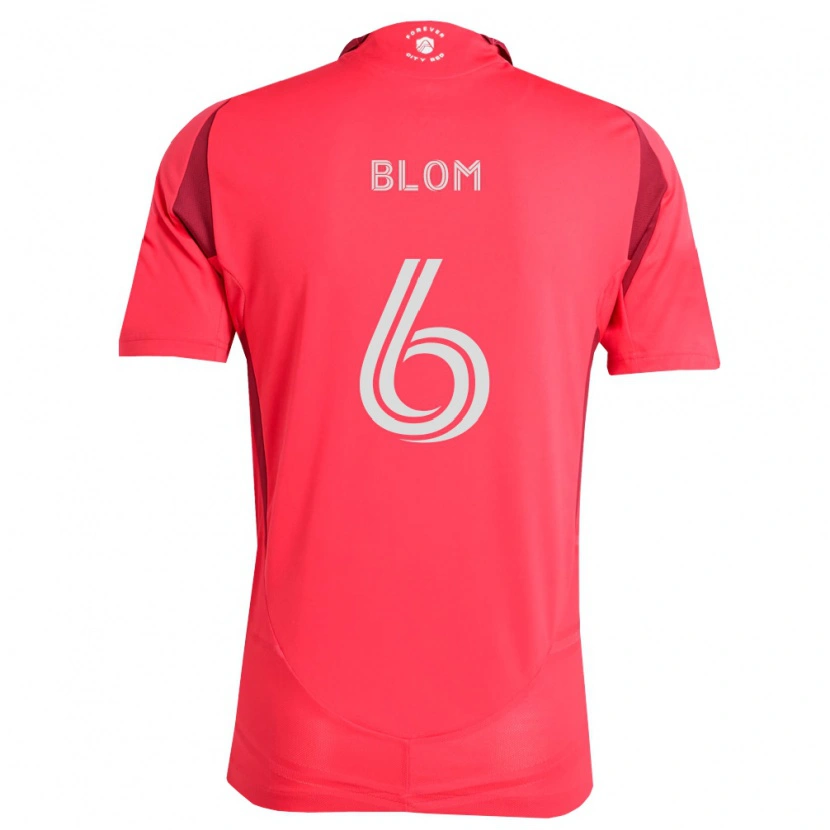Danxen Enfant Maillot Njabulo Blom #6 Magenta Blanc Tenues Domicile 2026/27 T-Shirt