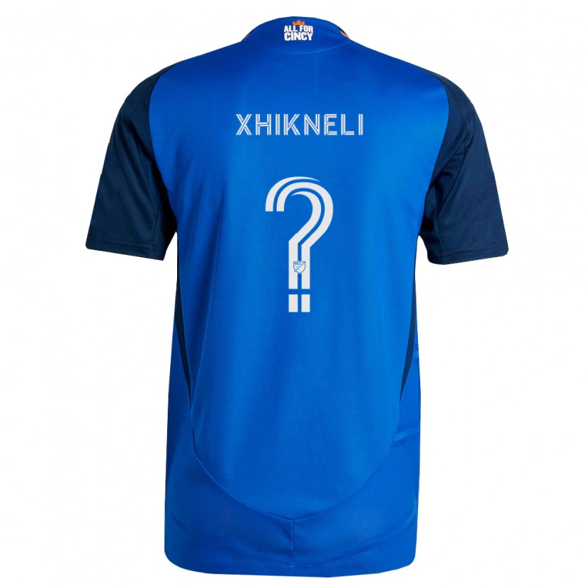 Danxen Enfant Maillot Diego Xhikneli #0 Bleu Royal Orange Tenues Domicile 2026/27 T-Shirt