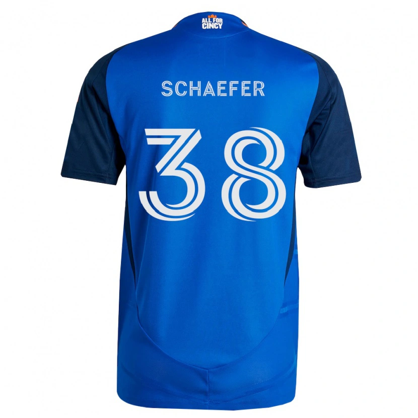 Danxen Enfant Maillot Brian Schaefer #38 Bleu Royal Orange Tenues Domicile 2026/27 T-Shirt
