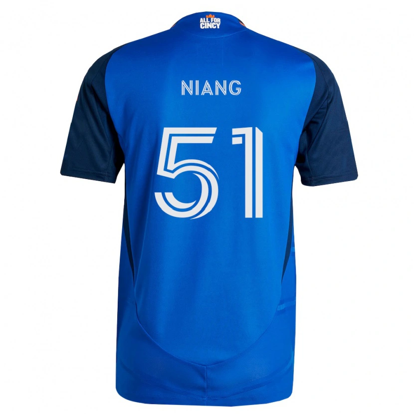 Danxen Enfant Maillot Cheikhou Niang #51 Bleu Royal Orange Tenues Domicile 2026/27 T-Shirt