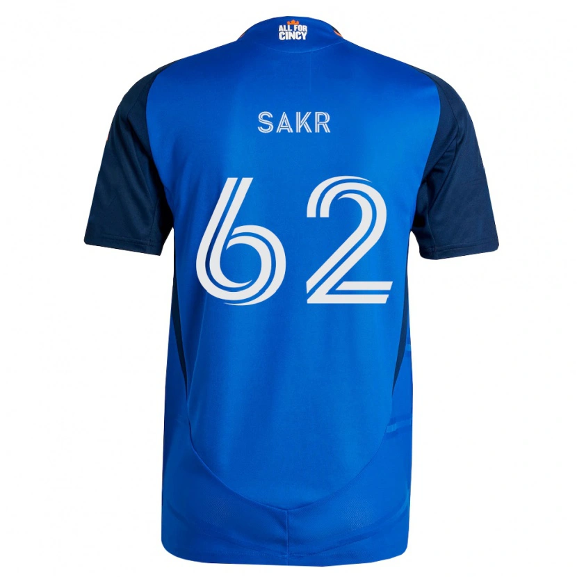 Danxen Enfant Maillot Ali Sakr #62 Bleu Royal Orange Tenues Domicile 2026/27 T-Shirt