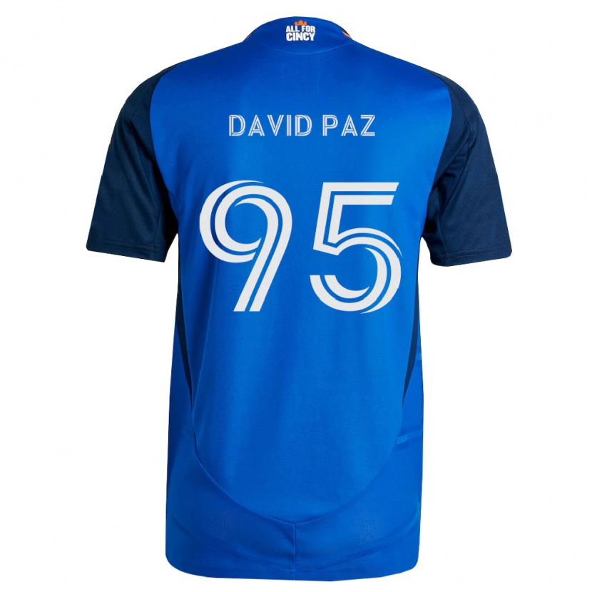 Danxen Enfant Maillot David Paz #95 Bleu Royal Orange Tenues Domicile 2026/27 T-Shirt