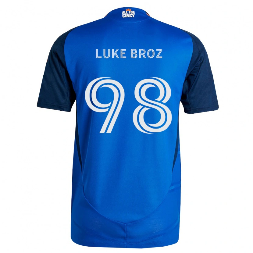 Danxen Enfant Maillot Luke Broz #98 Bleu Royal Orange Tenues Domicile 2026/27 T-Shirt