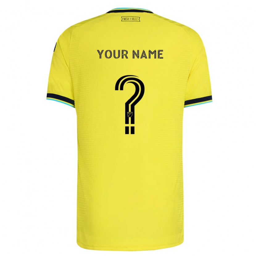 Danxen Enfant Maillot Votre Nom #0 Jaune Vif Bleu Marine Tenues Domicile 2026/27 T-Shirt