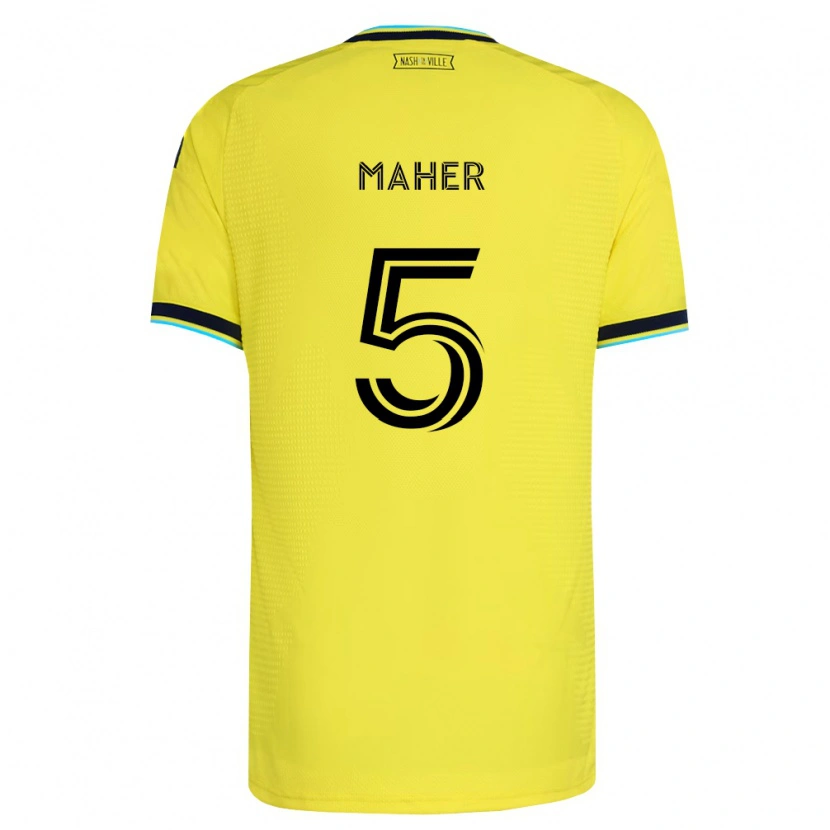 Danxen Enfant Maillot Jack Maher #5 Jaune Vif Bleu Marine Tenues Domicile 2026/27 T-Shirt
