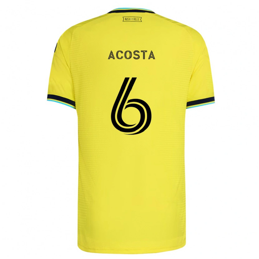 Danxen Enfant Maillot Bryan Acosta #6 Jaune Vif Bleu Marine Tenues Domicile 2026/27 T-Shirt